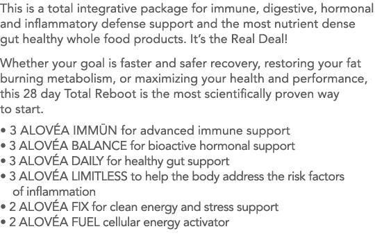 This is a total integrative package for immune, digestive, hormonal and inflammatory defense support and the most nut   