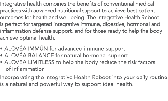 Integrative health combines the benefits of conventional medical practices with advanced nutritional support to achie   