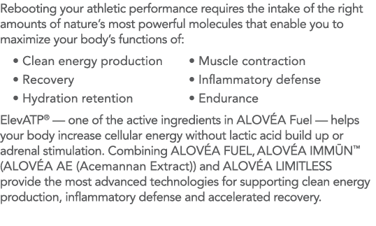 Rebooting your athletic performance requires the intake of the right amounts of nature s most powerful molecules that   