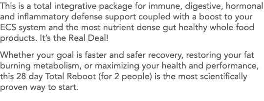 This is a total integrative package for immune, digestive, hormonal and inflammatory defense support coupled with a b   