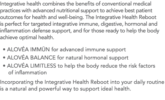 Integrative health combines the benefits of conventional medical practices with advanced nutritional support to achie   